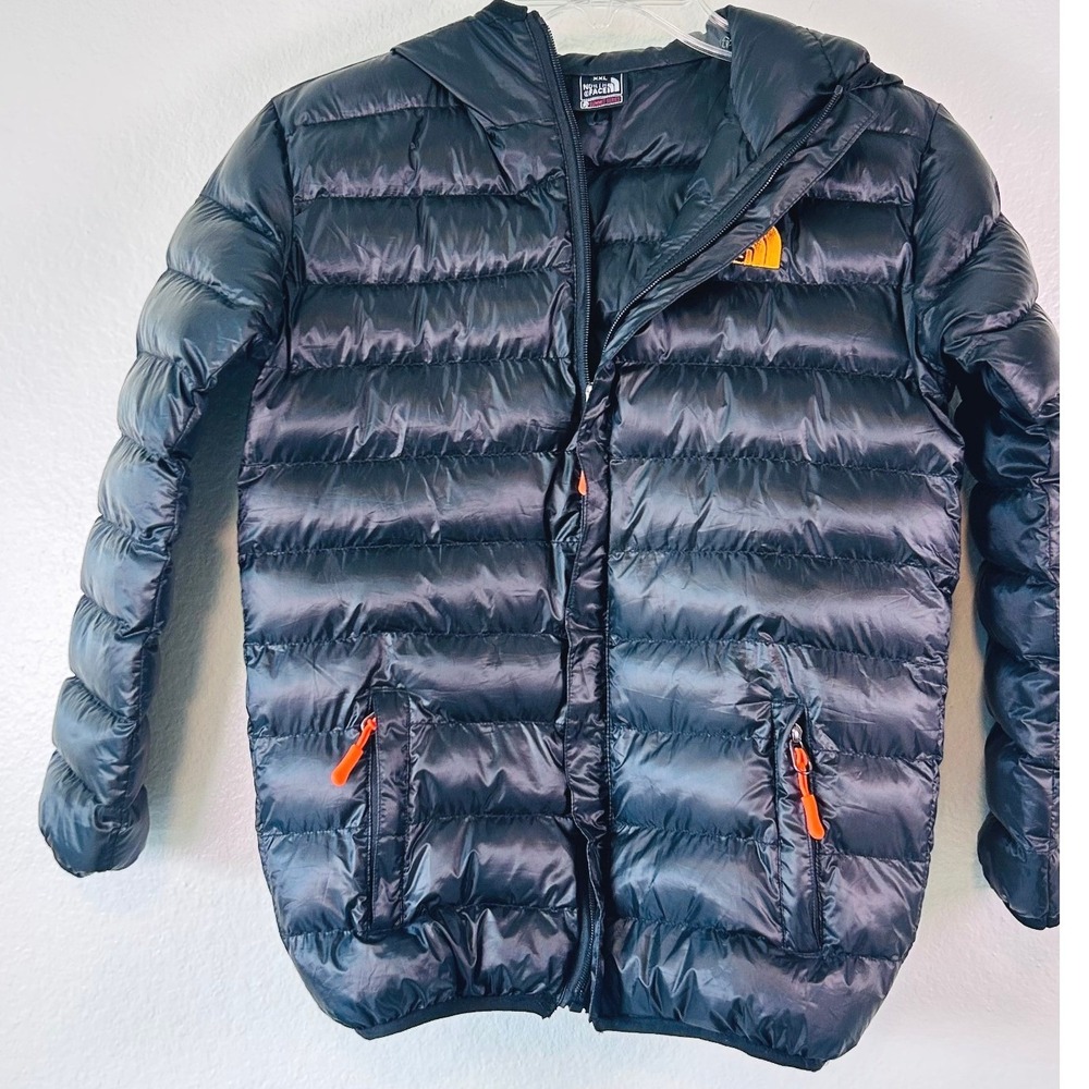 The North Face Summit Series Youth Black Puffer Jacket XXL Hooded Full Zip